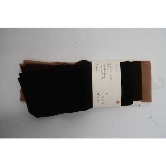 A NEW DAY 3PK OPAQUE TROUSER SOCKS 4-10 20-22